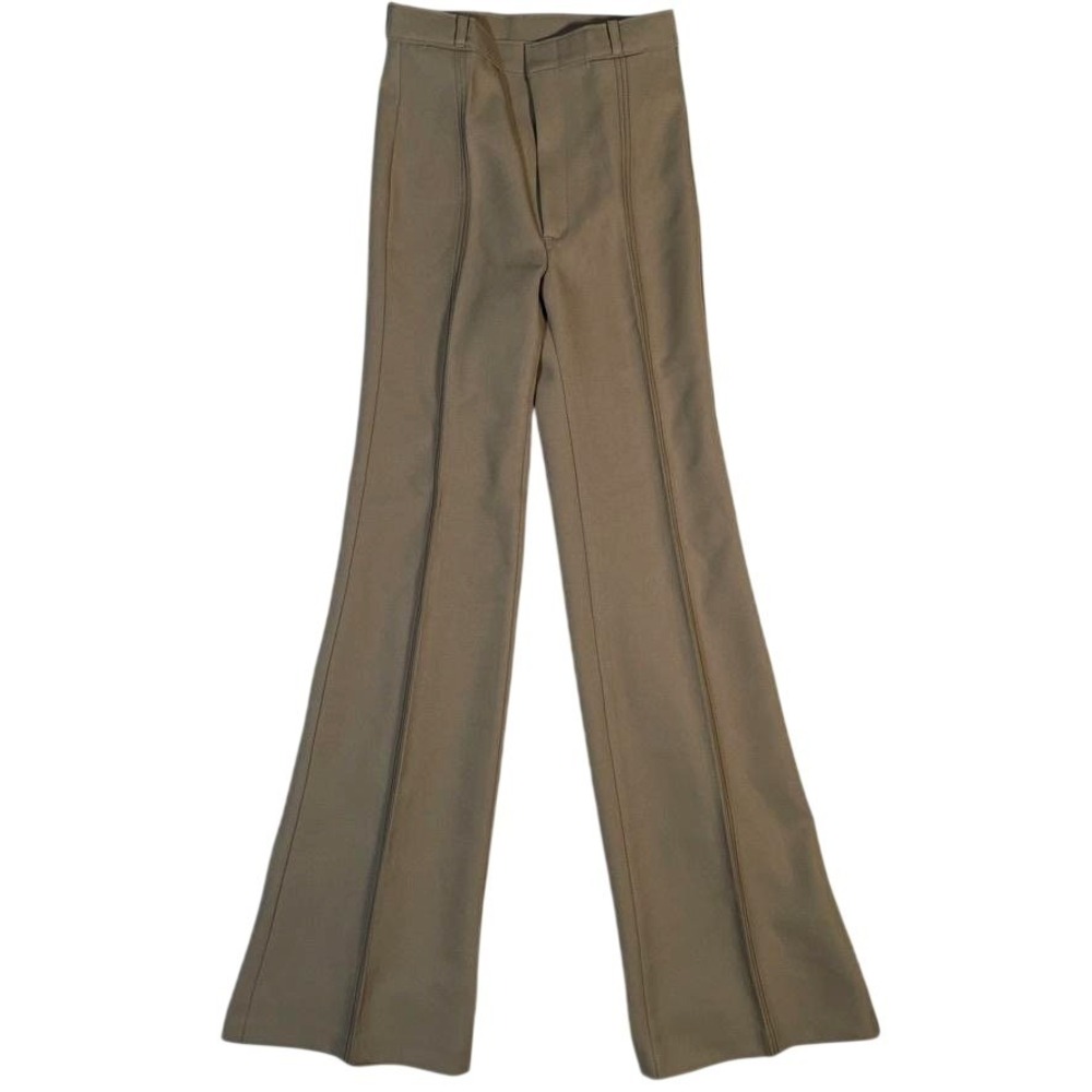Vintage Angels Flight Dress Pants Mens 28x36 Beige Dacron Flare USA 70s NOS